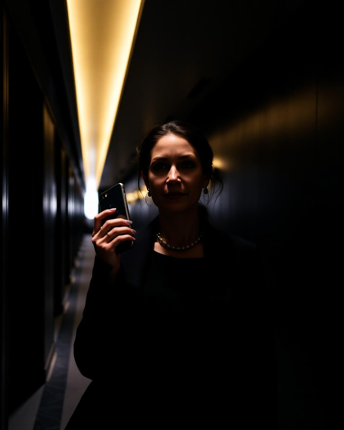 Guest using Hotel AI on her phone inside the hotel