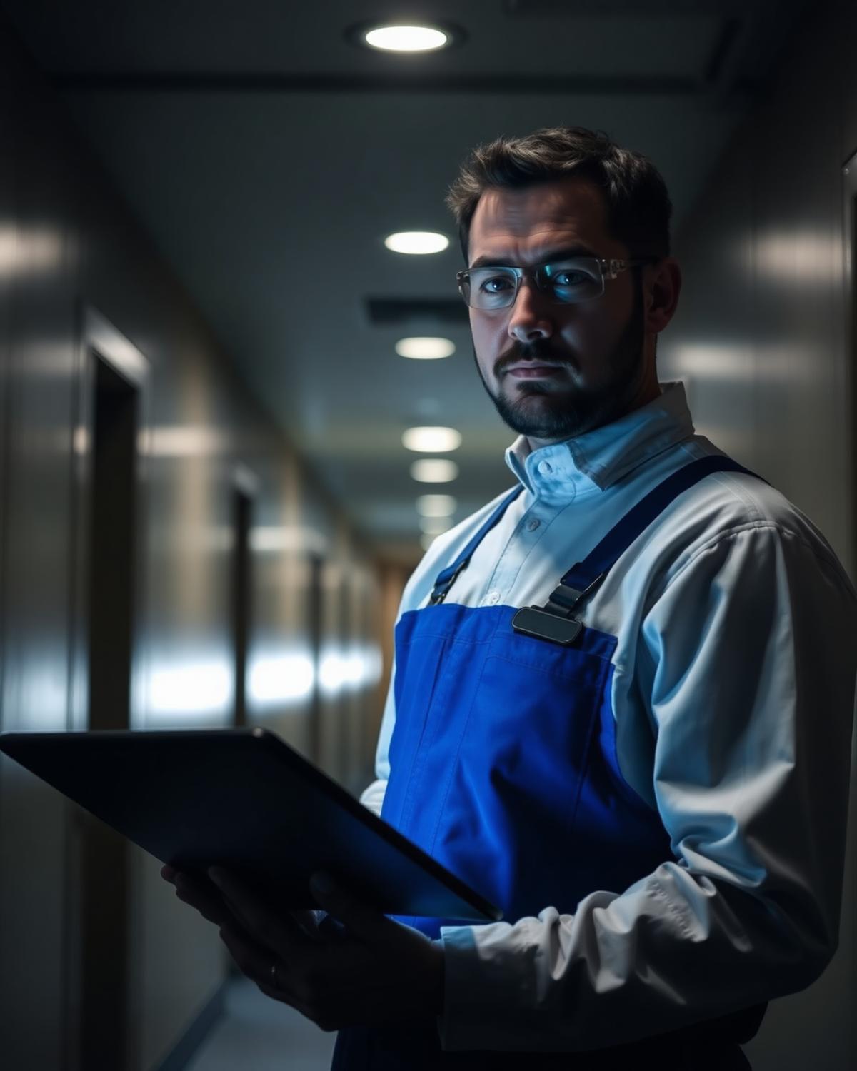 Hotel maintenance technician receiving the assigned task